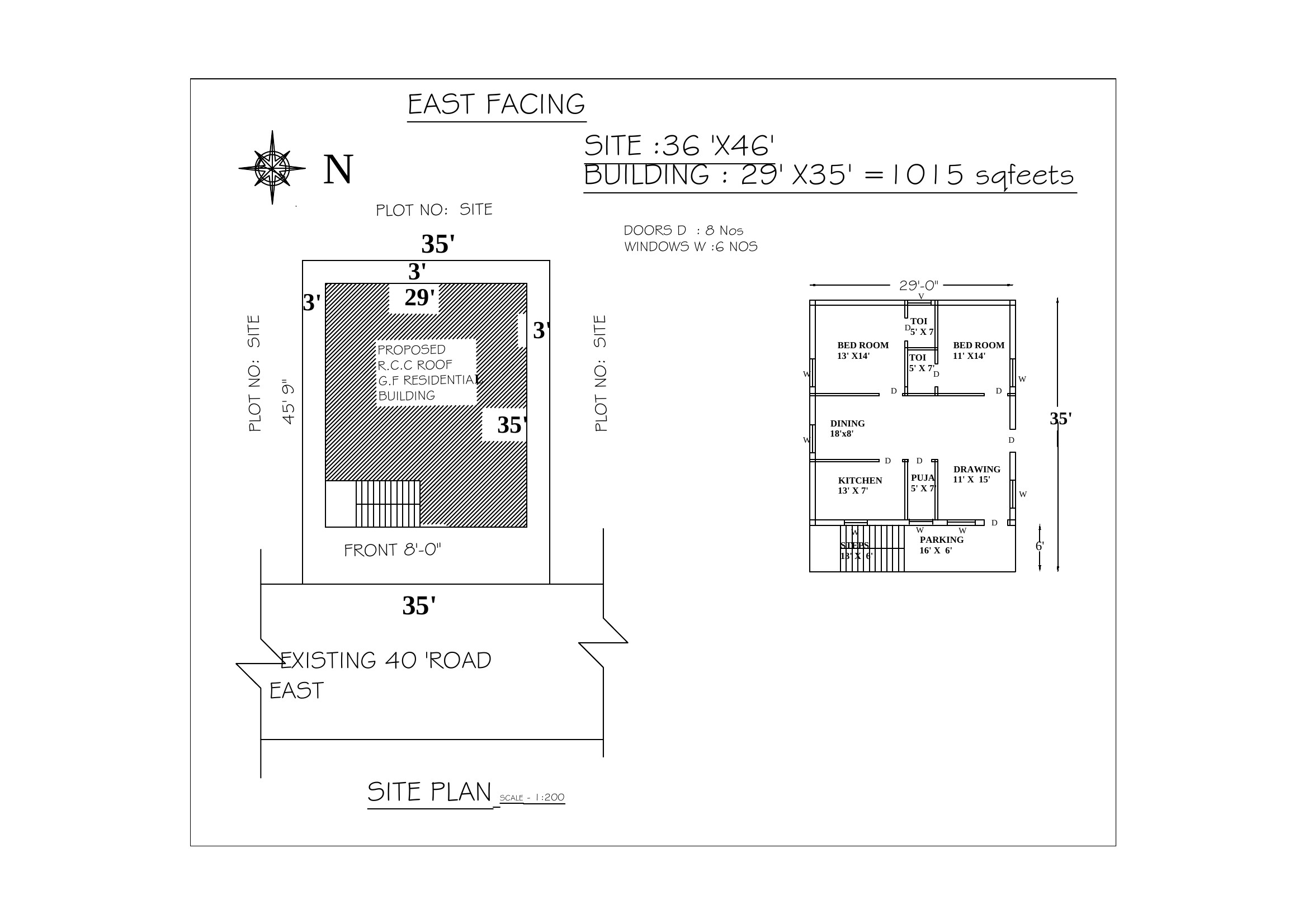 East Facing House Plan